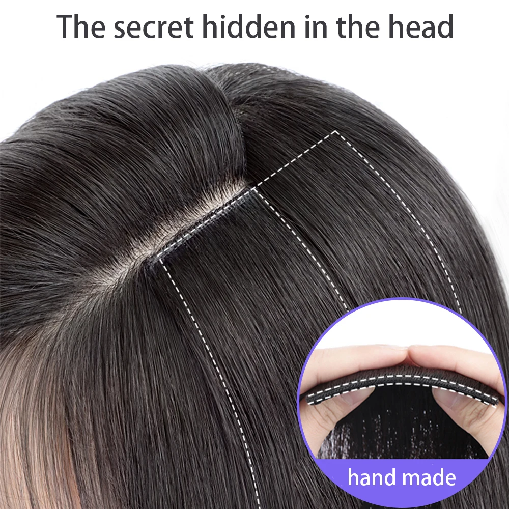 Synthetic Hair Pad Clip in Extension for Women Natural Wig Female Short Straight Invisible Hairpins Adding Extra Volume Piece