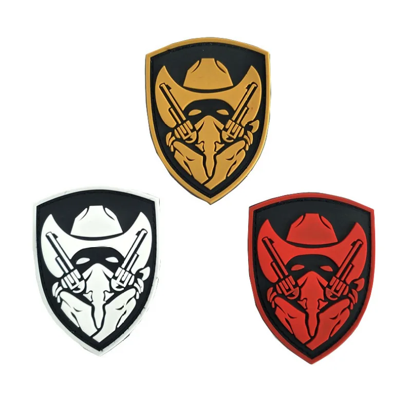 PVC Luminous Hook Face Magic Patch Medal of Honor Cowboy Armband 3D Stickers Military Backpack Shoulder Badge Bag Appliques