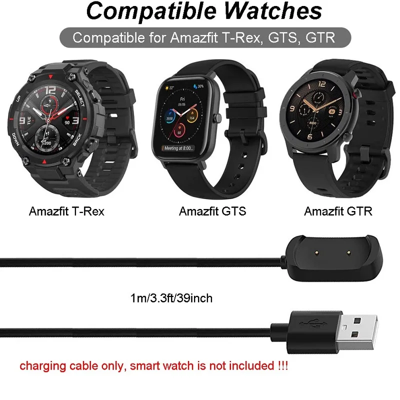 10PCS Smart Uhr Ladegerät Kabel für Amazfit T-Rex / GTR 42mm / GTR 47mm / GTS USB Magnetische Ladekabel Dock