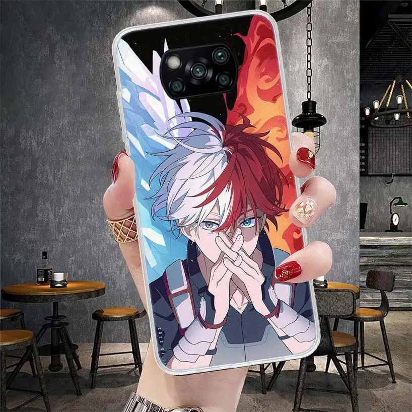 My Hero MHA Todoroki Shoto Phone Case For Xiaomi Poco X6 X5 X4 X3 Nfc F6 F5 Pro F4 F3 M5S M5 M4 M3 M2 F2 F1 Cover Coque Shell X3