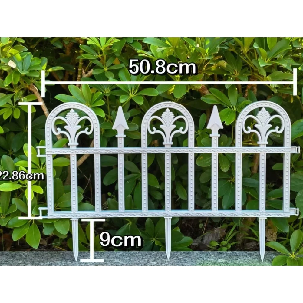10pcs Decorative Garden Fence for Lawn Flower Bed Edging Yard Borders PP Plastic Fencing Sturdy Easy Installation