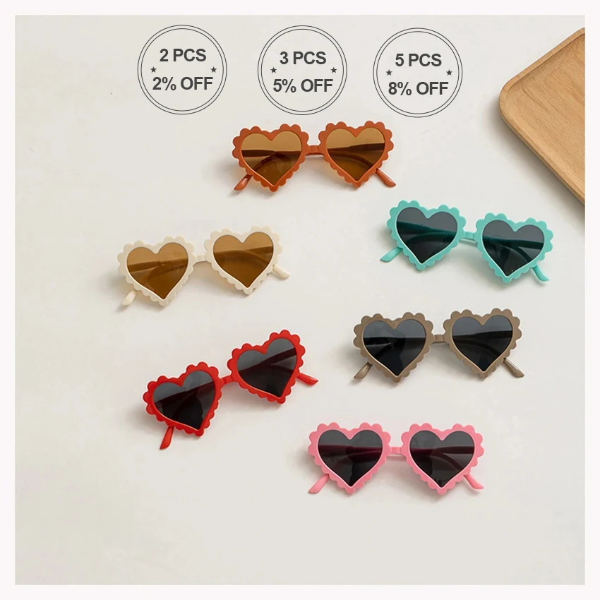 

New Children Sunglasses Heart Cute Kids Sun Glasses For Boys and Girls Ultraviolet-proof Lovely Eyeglass Gift for Kids