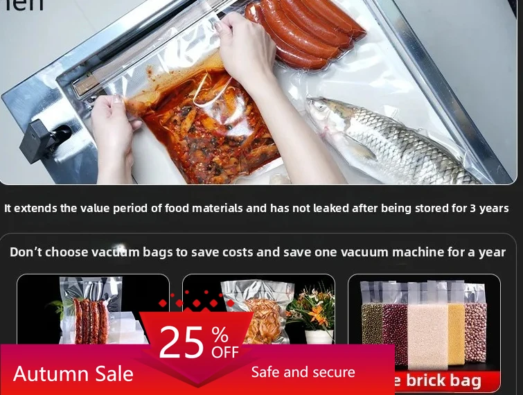 

Vacuum Food Packaging Machine Commercial Automatic Sealing Machine Large Dry and Wet Evacuation Machine Sealing