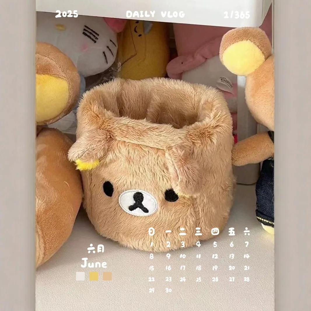 

Плюшевый органайзер Rilakkuma Kawaii в японском стиле, настольный органайзер, держатель для ручек, для хранения мелочей и канцелярских принадлежностей на студенческом столе