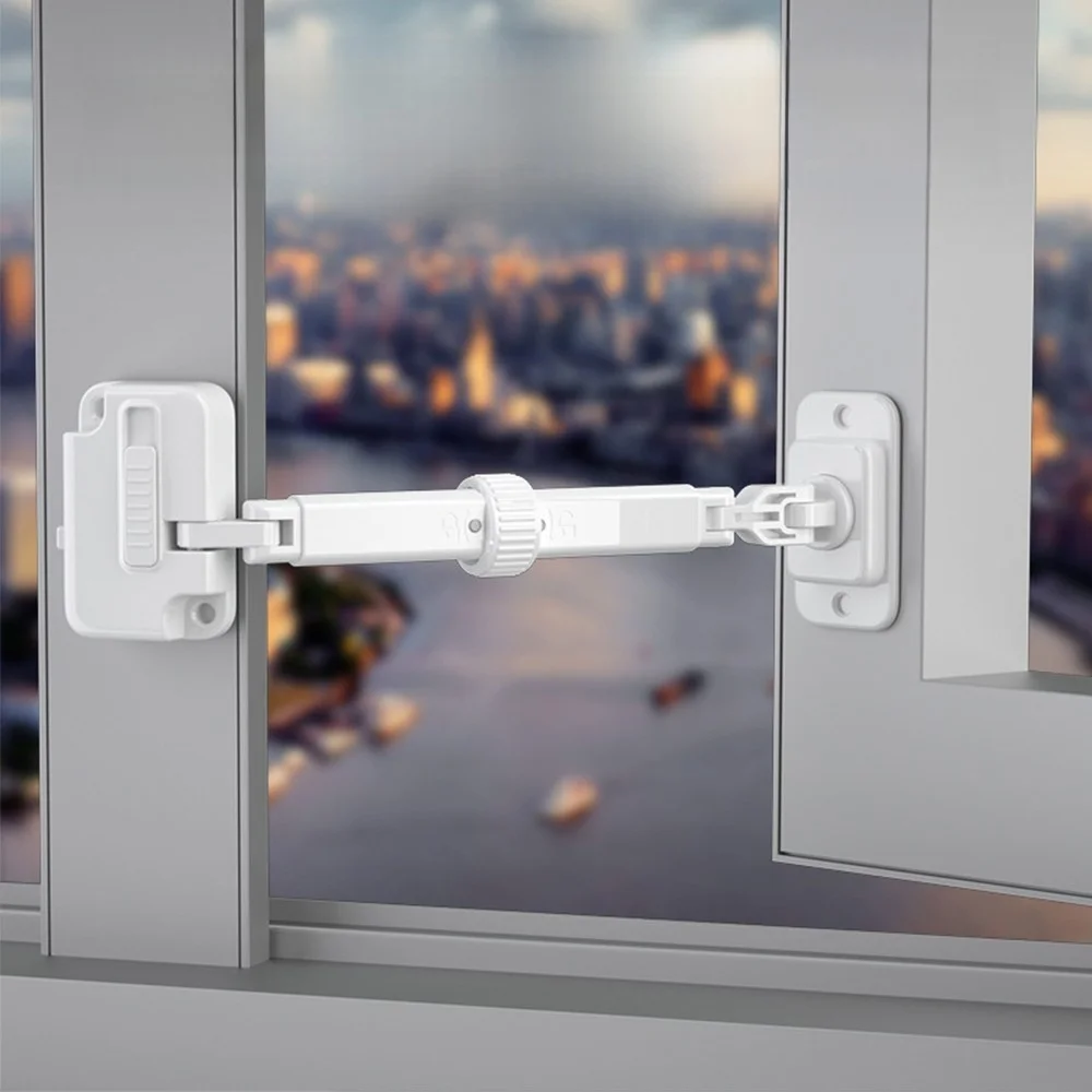 

1PC Adjustable Window Safety Lock, No-Drill Childproof Window Restrictor，Rotary Adjustable 2 Gears for Home Use Safety Lock