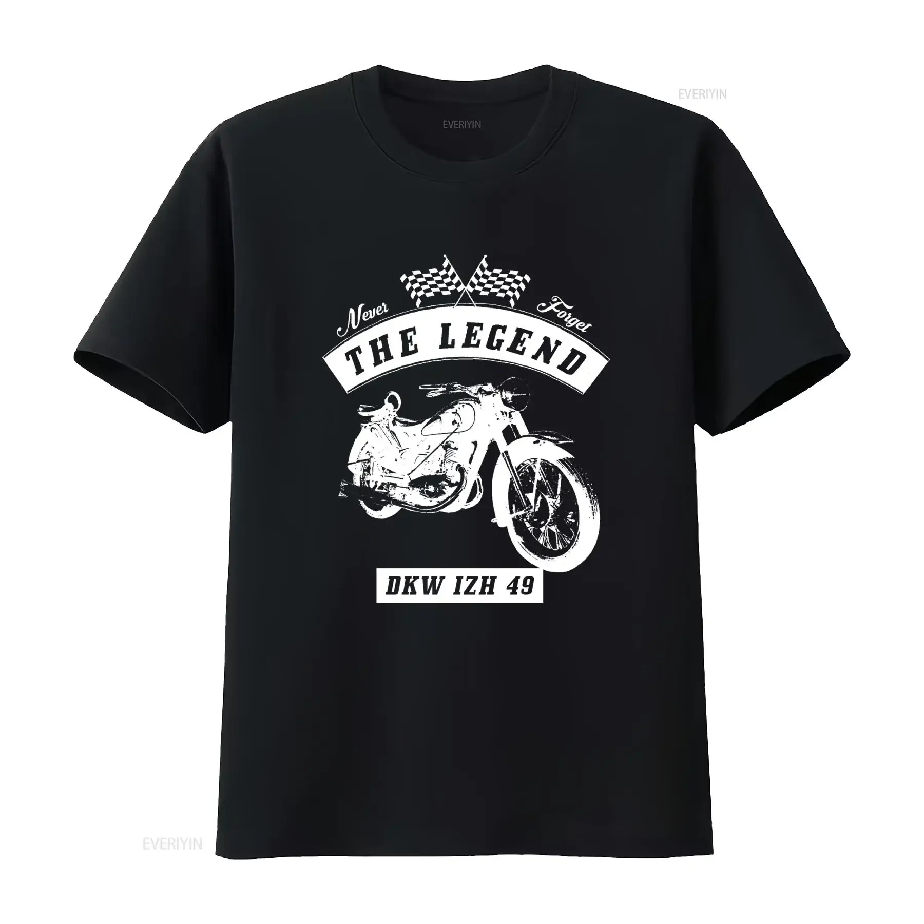 Camiseta clásica retro para motocicleta DKW IZH 49, diseño Never Forget The Legend, ropa informal vintage lavada