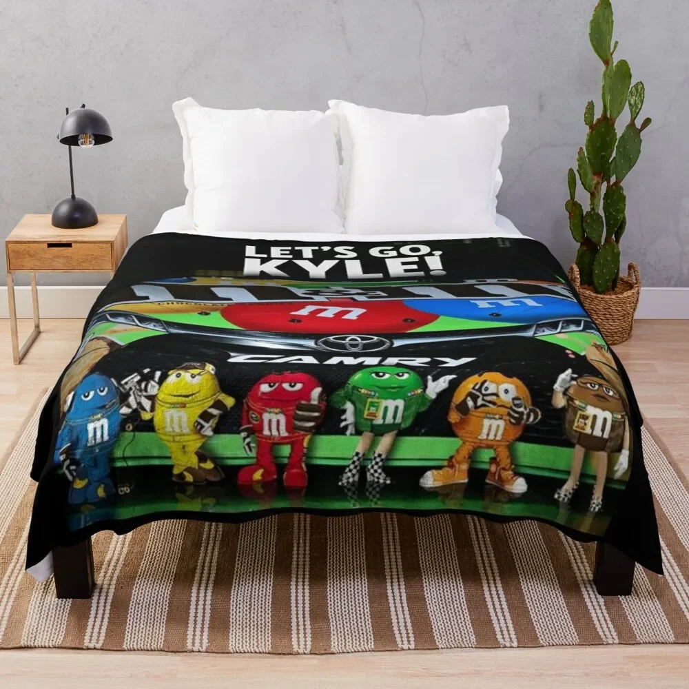 Kyle Busch racing Throw Blanket Plush Flannel Fabric Quilt Blankets