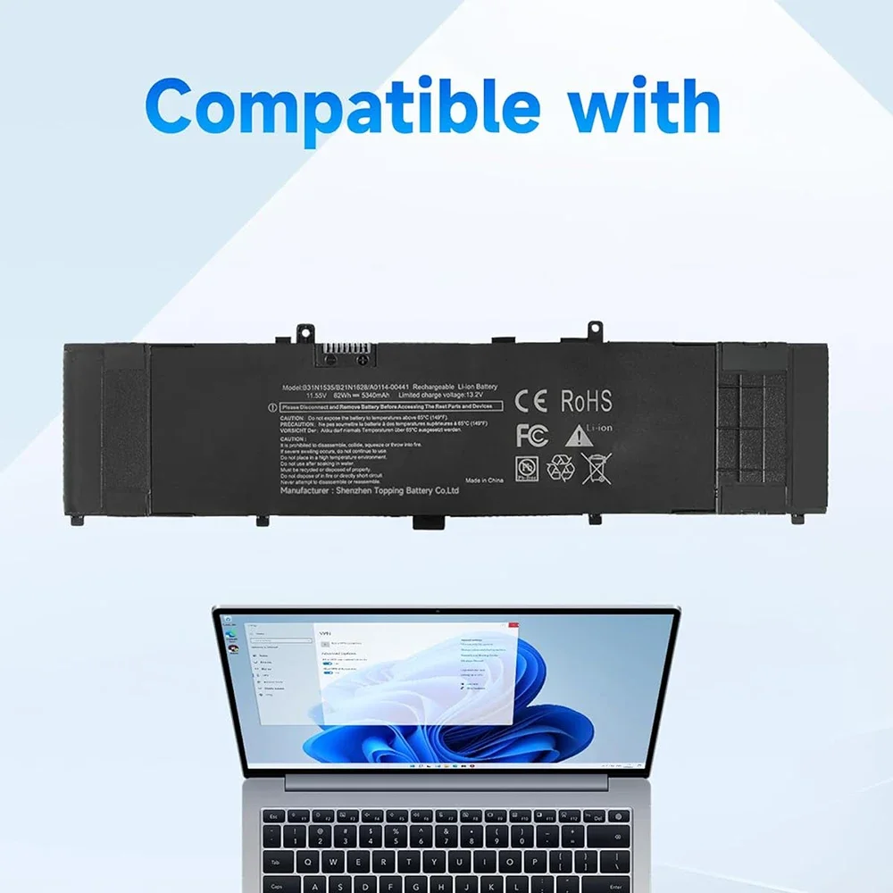 Replacement Laptop Battery B31N1535 for Asus ZenBook UX310 UX310UA UX310UQ UX310UF UX410 UX410UA UX410UQ UX410UF
