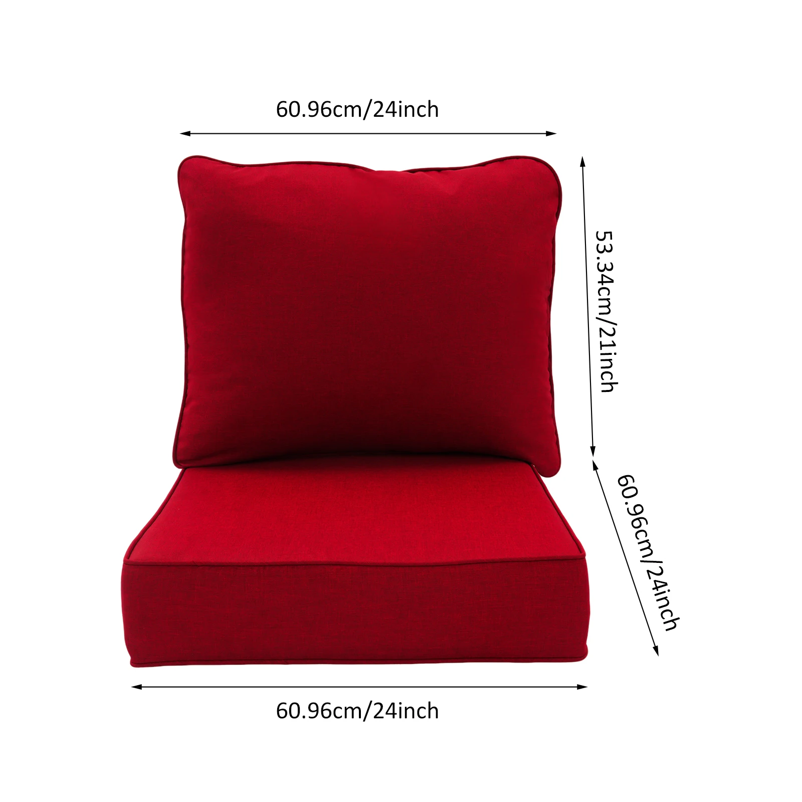 6-in Adaptable Outdoor Deep Seat Cushion Set with Strong Sewing Edges Chair Cushion with Removable Cover for Most Outdoor Deep-seated Chairs and Patio Conversation Chairs - view 2