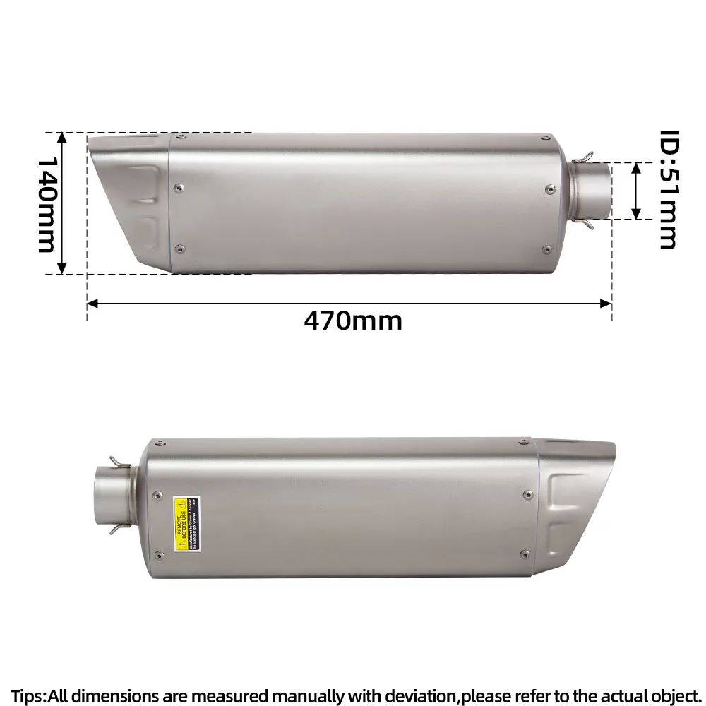M12 Exhaust Universal 51mm Motorcycle Muffler For ZX10R GSXS1000 R9 RS660 C600 F750GS MT09 GSXS125 GSX250R CBR1000RR NX500 - Image 2
