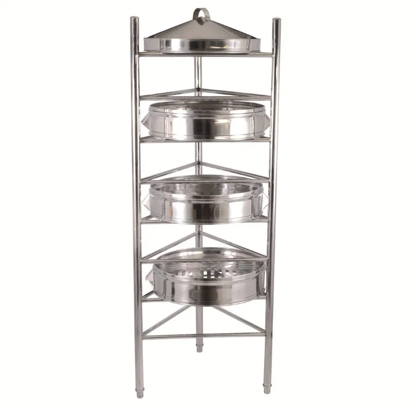 Stainless steel steamer rack eight tier storage rack shelf kitchen accessories put pot lid cap steamer drawer stainless