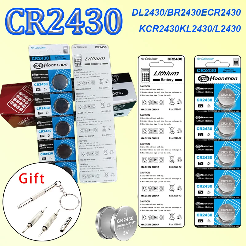 

CR2430 3V Lithium Button Coin Cell Battery DL2430 BR2430 KCR2430 - For Key Fob Car Scale Watch Remote Toys Clock