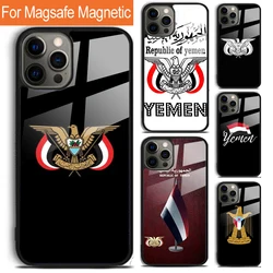 Yemen Coat of Arms Flag Phone Case For iPhone 17 Air 16 15 14 12 Pro Max Plus Magsafe Magnetic Wireless Charging Cover
