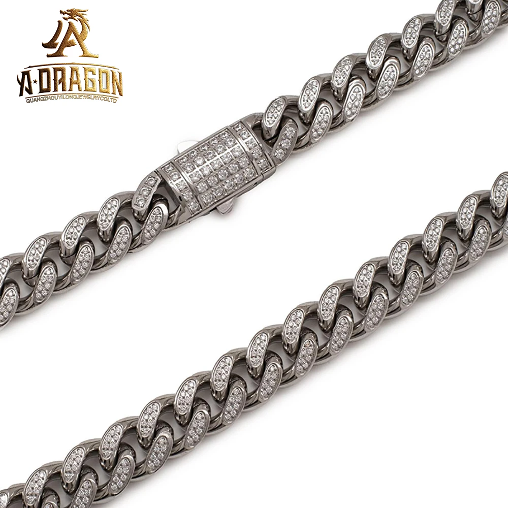 Factory Custom Hip Hop Thick 19mm 20mm 22mm Vvs Moissanite Diamond Cuban Link Chain Men Oem 925 Silver Iced Out Cuban Bracelet