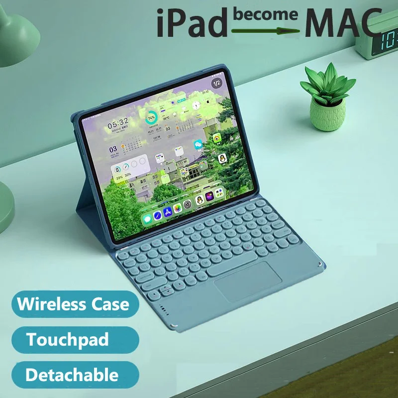 

Bluetooth Case for Realme Pad 2 Lite 2 LITE 10.95inch 2 11.5 Pad X 10.95 10.4inch Magnetic Touchpad Keyboard Trackpad Keyboard