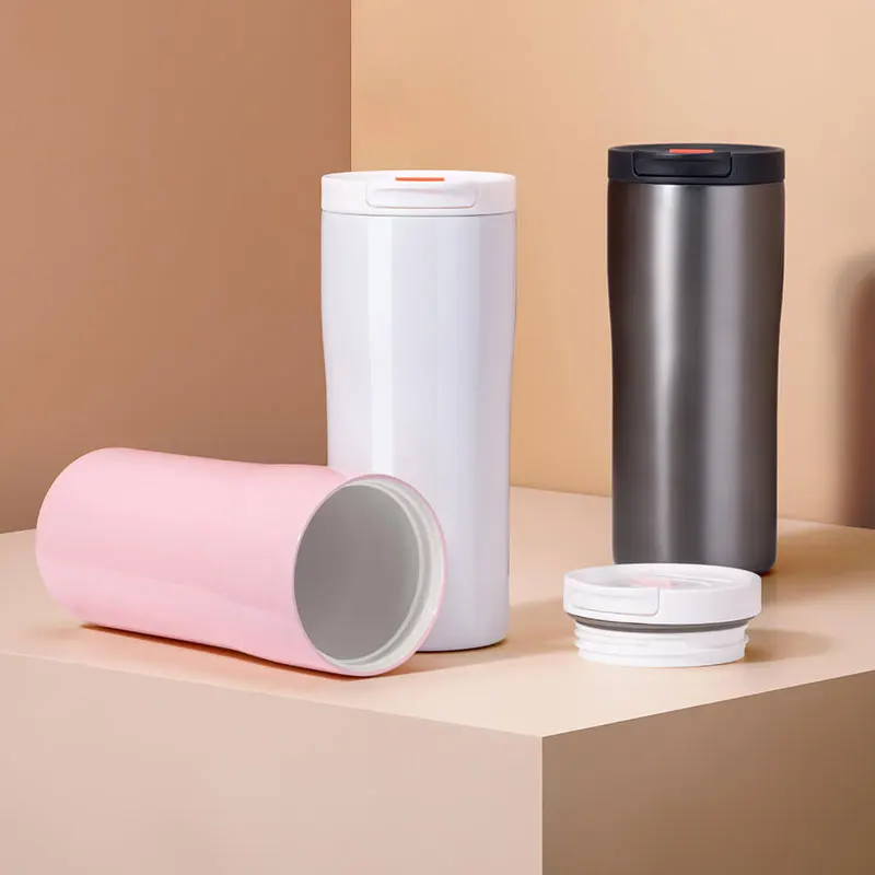 Xiaomi qujia xícara de café 480ml garrafa térmica à prova de vazamento portátil manter quente/fria caneca de café com design de bloqueio de segurança para o trabalho de viagem de carro