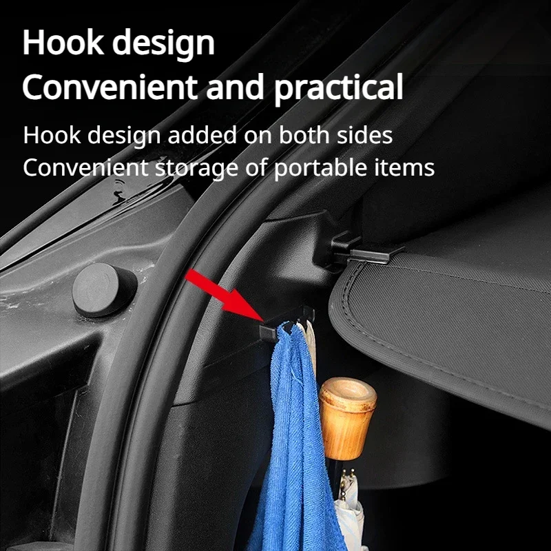 For Tesla Model Y Trunk Cargo Cover Curtain Rear Luggage Carrier Retractable Partition Baffle Plate Storage Modified 2020-2024