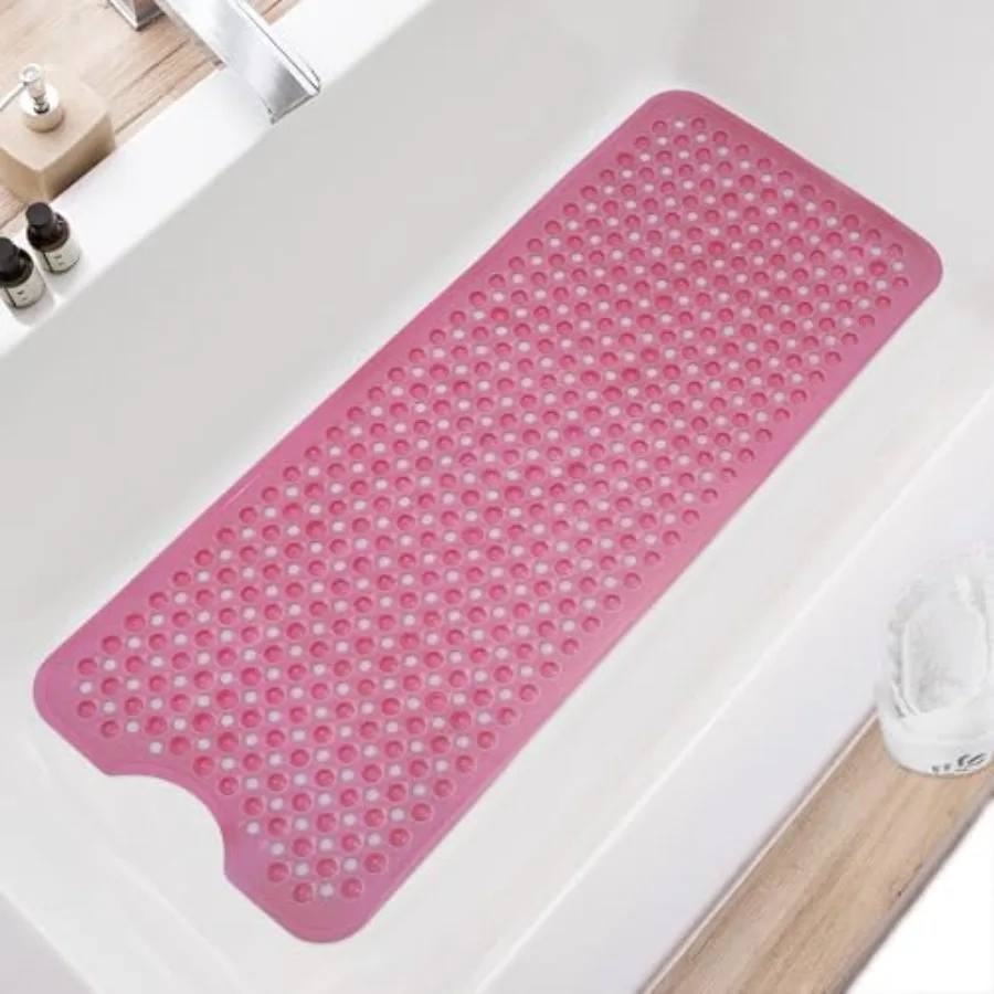

Bath Tub Shower Mat Non Slip Bathtub Floor Liner Mats with Suction Cups and Drain Holes Machine Washable Bathmat for Bathroom F