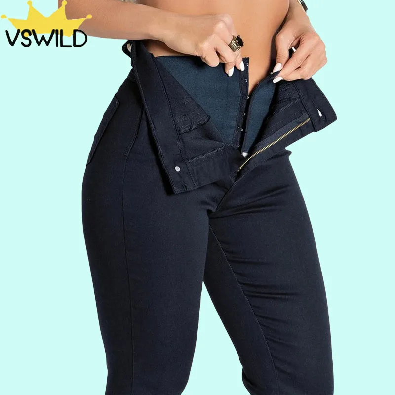 Colombian Butt Lift High Waist Jeans With Internal Girdle Hiigh Waisted Leather Jeans Large Buttocks With Zipper Access Control