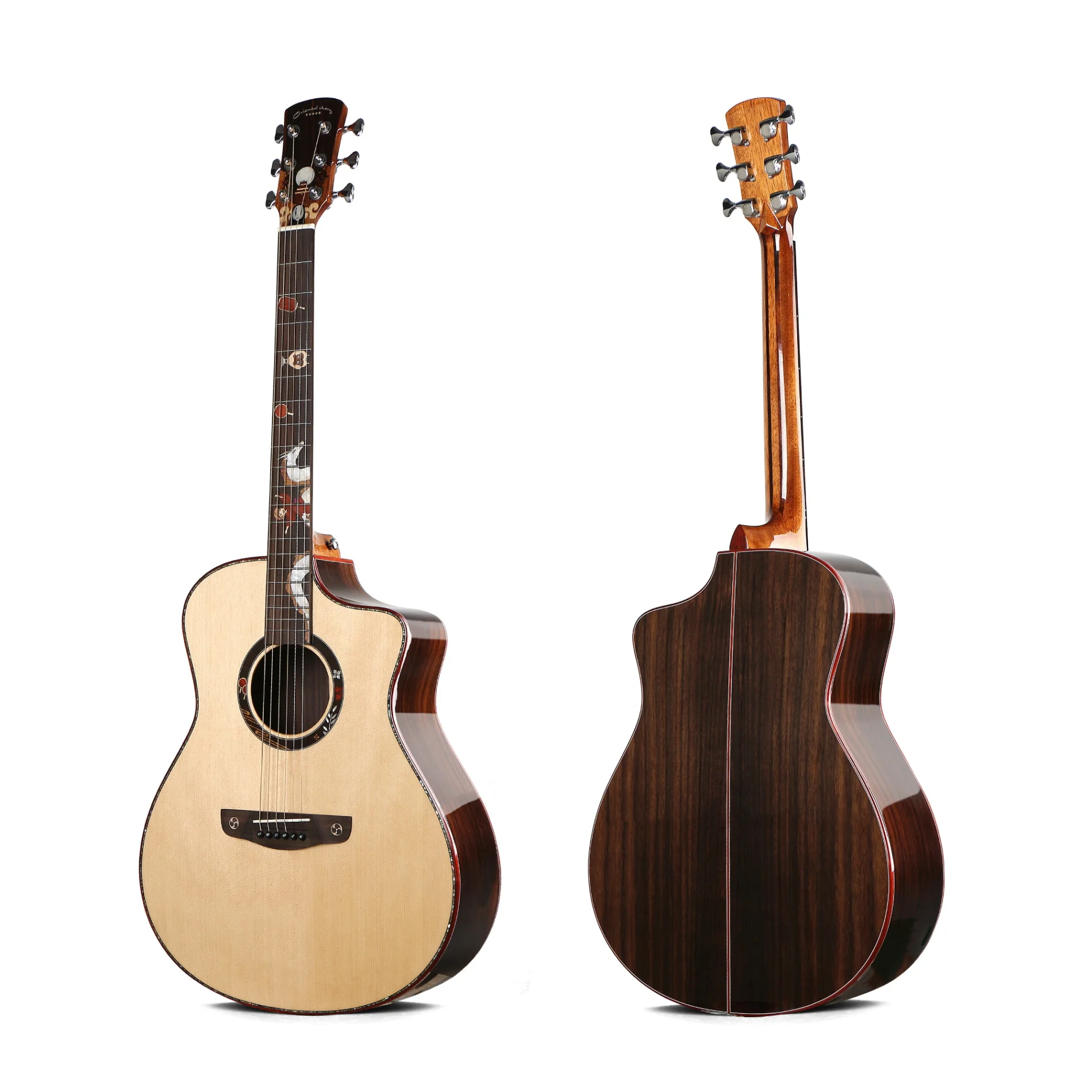 

Japan Spirited Away Oriental Cherry high quality 41 inch all solid handmade acoustic guitar for wholesale