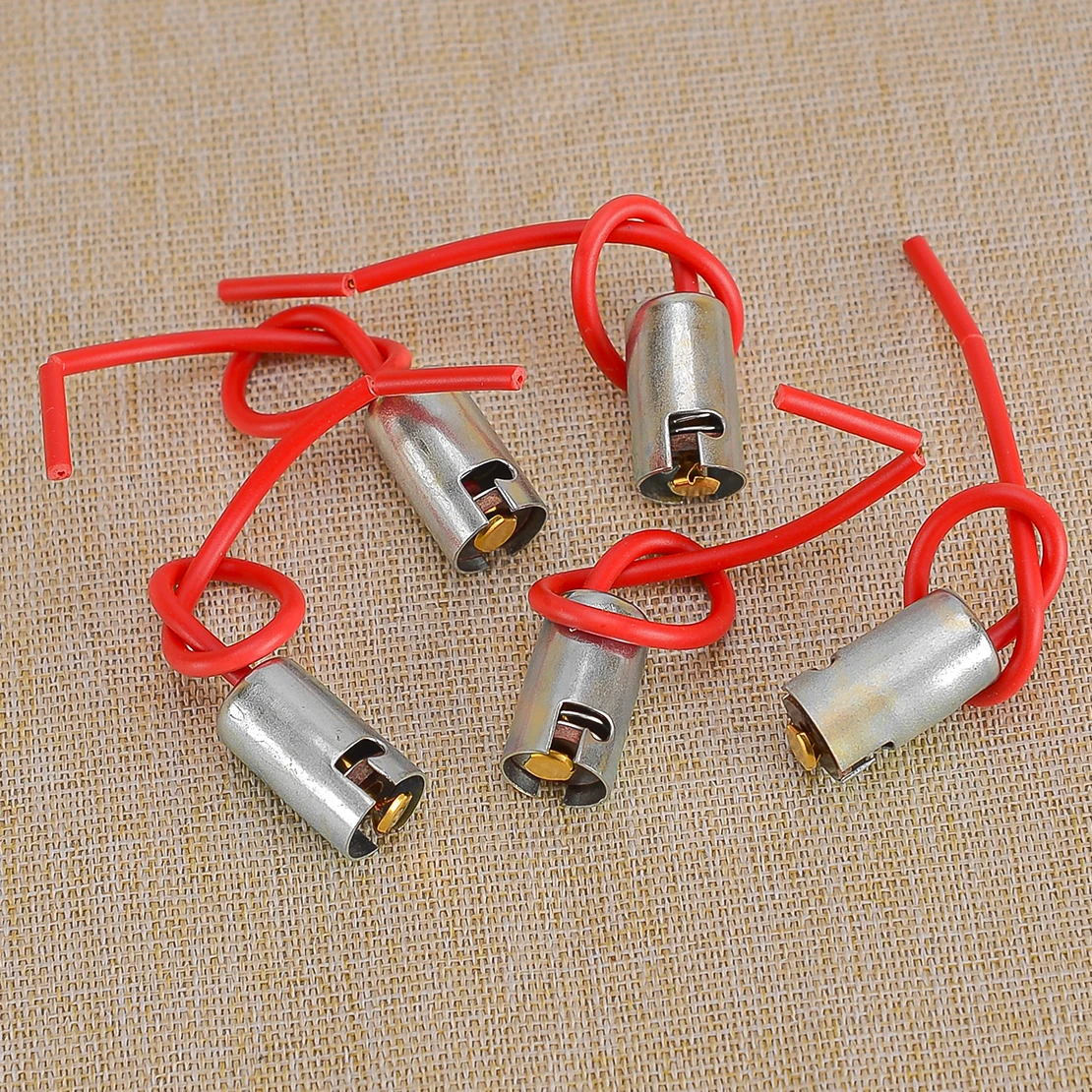 20 piezas BA9S Universal coche Auto camión SUV bombilla enchufes soportes Bases conectores con cable rojo