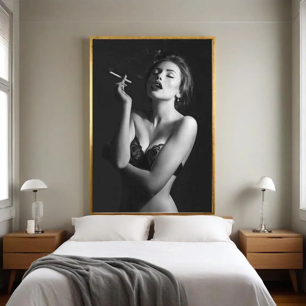 

Sexy Girl Smoking Canvas Posters And Prints Modern Art Wall Decoration Canvas Pictures For Living Room Decor,Home Decor