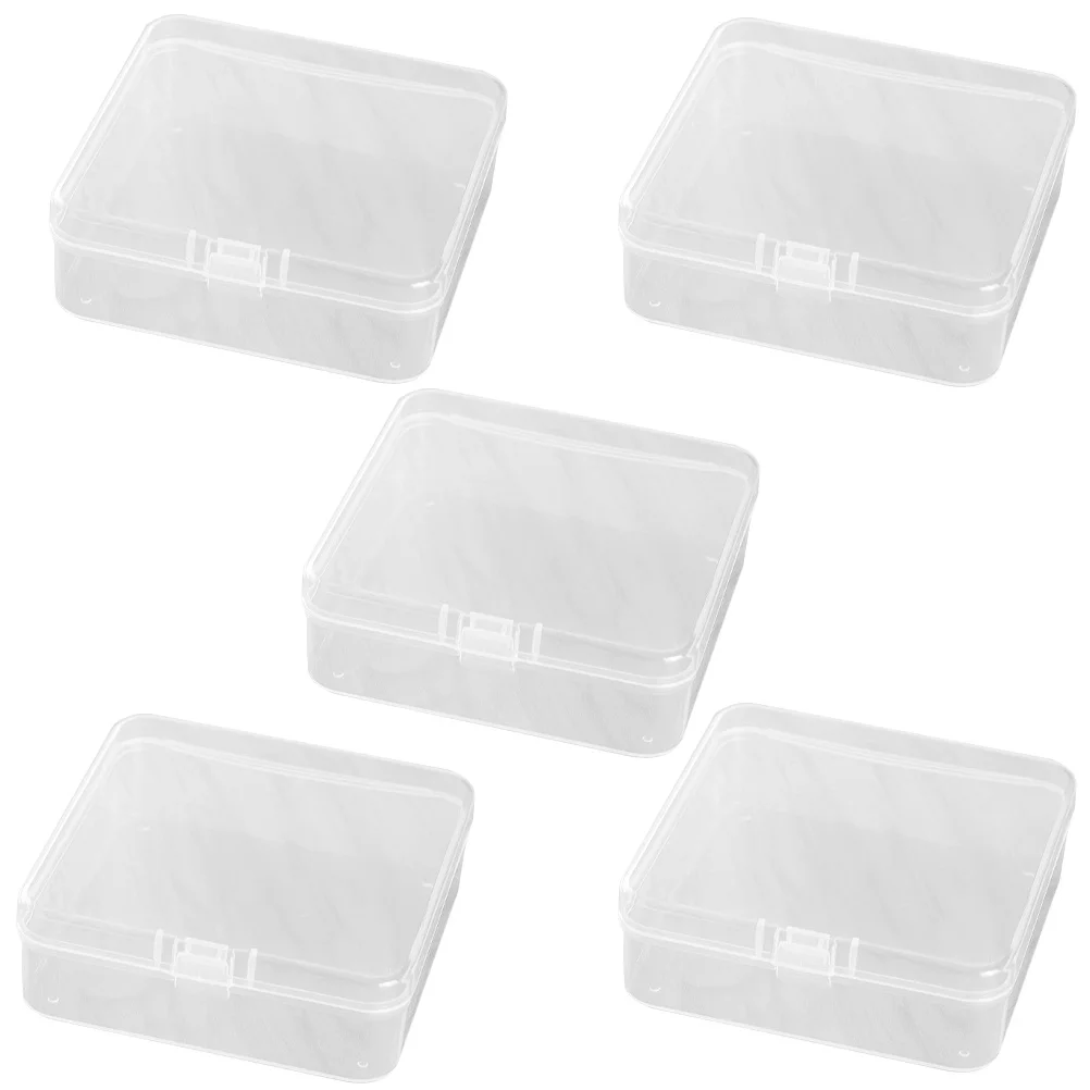 5pcs Storage Box Clear Plastic Small Parts Organizer Box For Beads Screws Nuts Bolts Craft Jewelry Sorting Container Bin