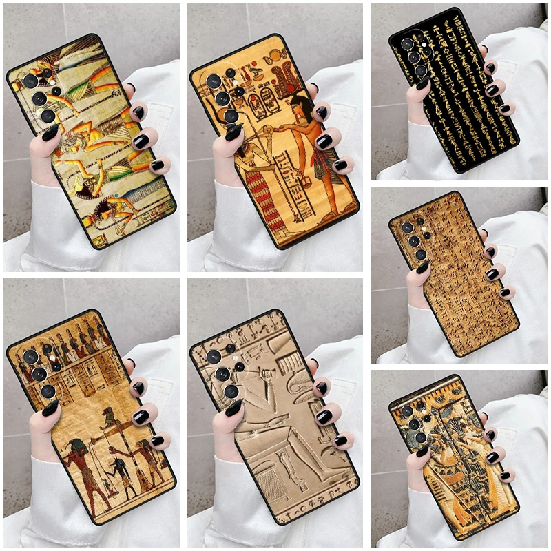 

Phone Case For Samsung Galaxy S24 S23 S21fe S22 Ultra Plus Note 10 20 S8 S9 S10 Cover Egypt Cuneiform Akkadian Pharaoh