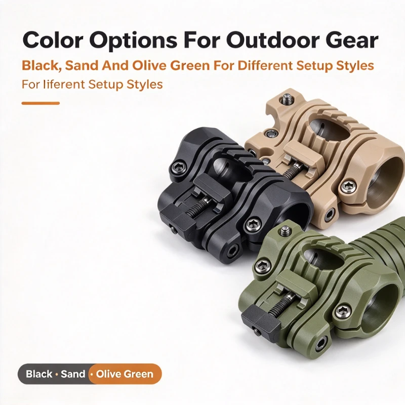 2026 New 5-Position Adjustable Flashlight Clip, Fit 25mm Torch Holder Mount, Black & Sand Color Options, Outdoor Tactical Gear