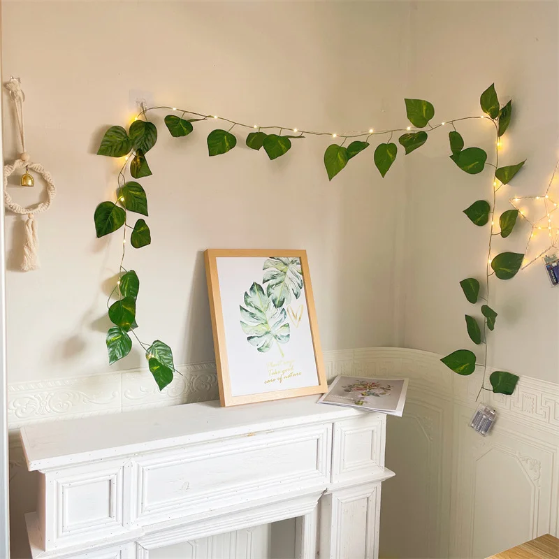 Ivy Vine LED String Lights Fairy Lights Green Leaf Garland Warm White Hanging Decor for Bedroom Wall Party Home