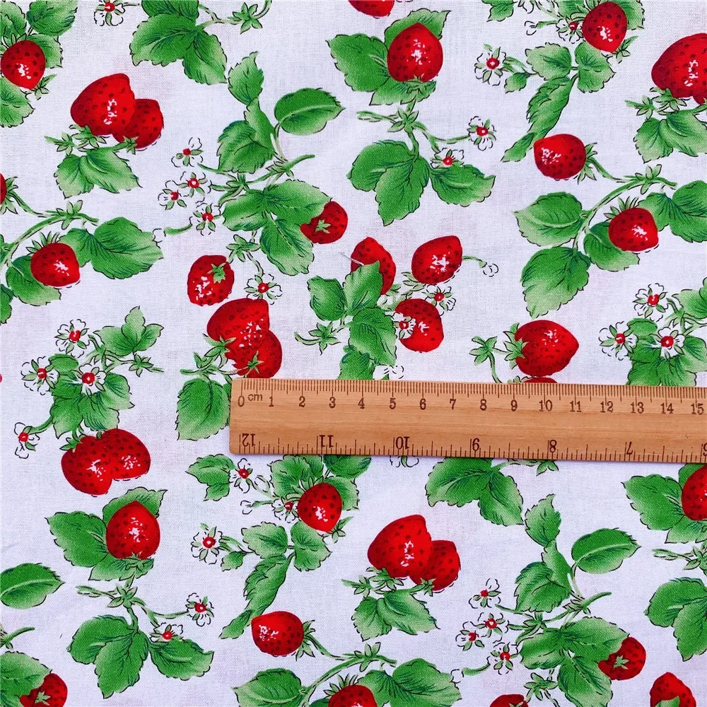 Simulated strawberry Cotton Fabric For Kids Baby Sewing Cloth Dresses Skirt DIY Handmade Designer Patchwork Meter