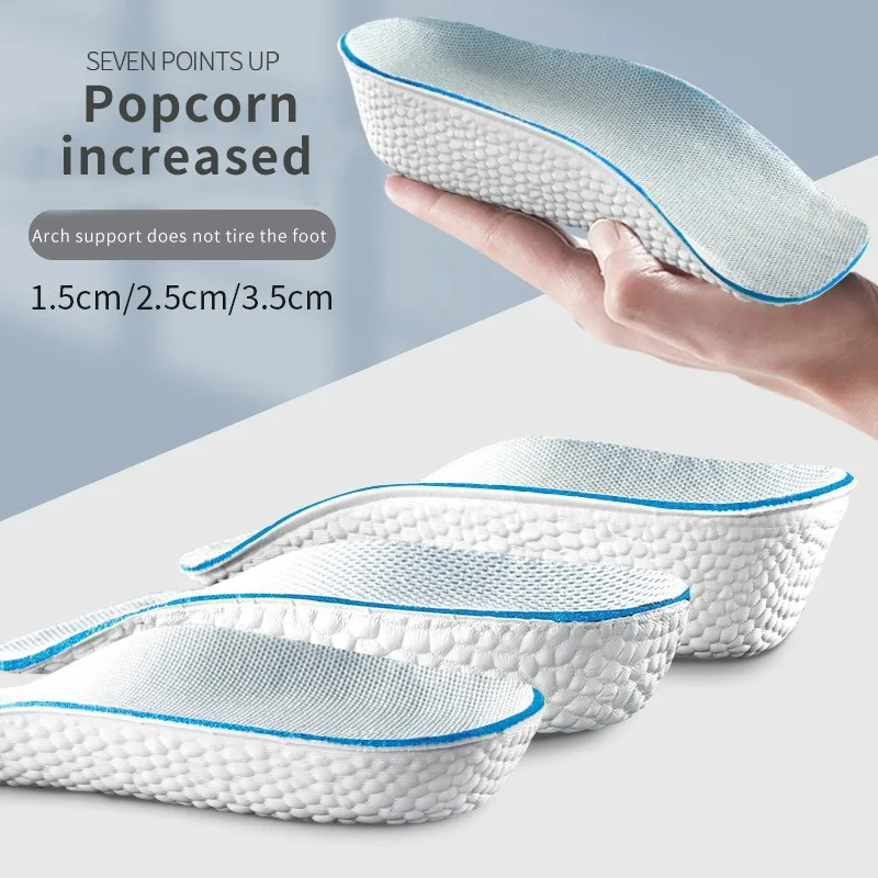 Height Increase Insoles Men Women Shoes Flat Feet Arch Support Orthopedic Insoles Sneakers Heel Lift Memory Foam Soft Shoe Pads