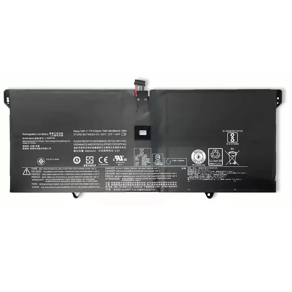 70Wh L16C4P61 L16M4P60 7.68V 9120mAh Laptop Battery For Lenovo YOGA 920 YOGA 6 Pro-13 920-13IKB 920-13IKB-80Y7 Series
