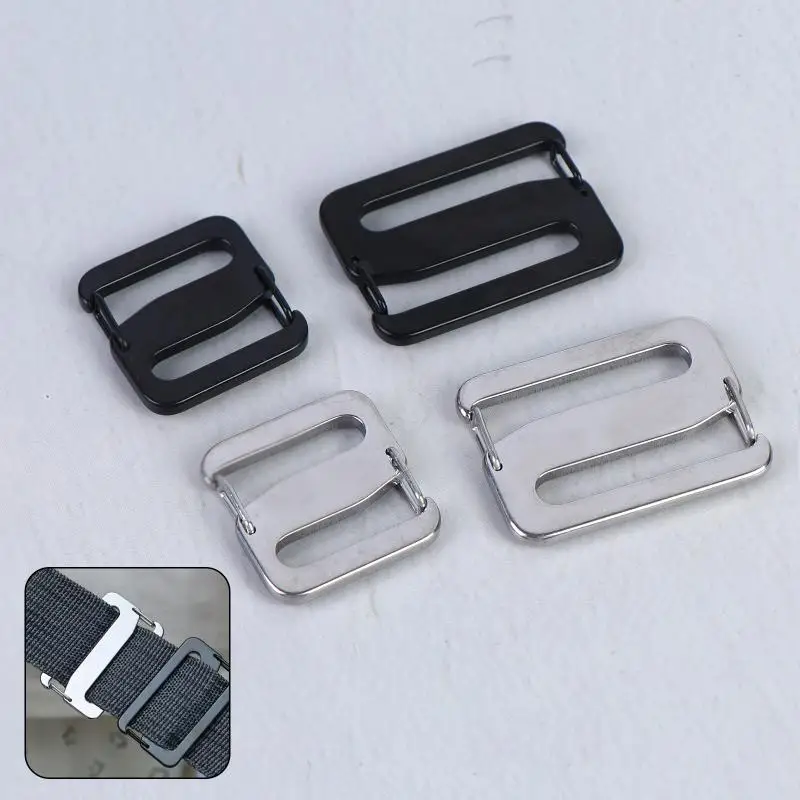 2/4Pcs Stainless Steel Double Opening Connecting Adjustable Buckle Backpack Strap Waistpack Strap Carabiner Clip Buckle Fitting