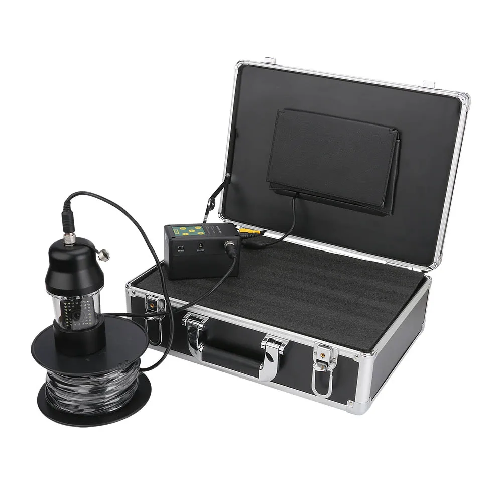 

Ip68 Waterproof 7 Inch Dvr Recorder 50m Underwater Fishing Video Camera 38 Leds 360 Degree Rotating Camera