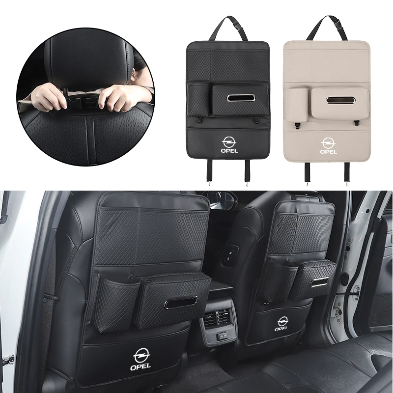 Car Anti-Kick Pad Seatback Organizer Trunk Storage Bag Accessories For Opel Corsa Astra Insignia Vectra Zafira Meriva Mokka Gran