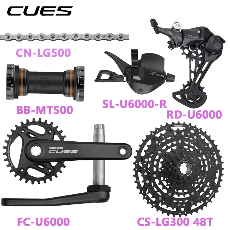 CUES U6000 Groupset 10 Speed Shift Lever Derailleur 48T 50 Cassette LG500 Chain FC-U6000 Crankset Mountain Bike 11V Complete Kit