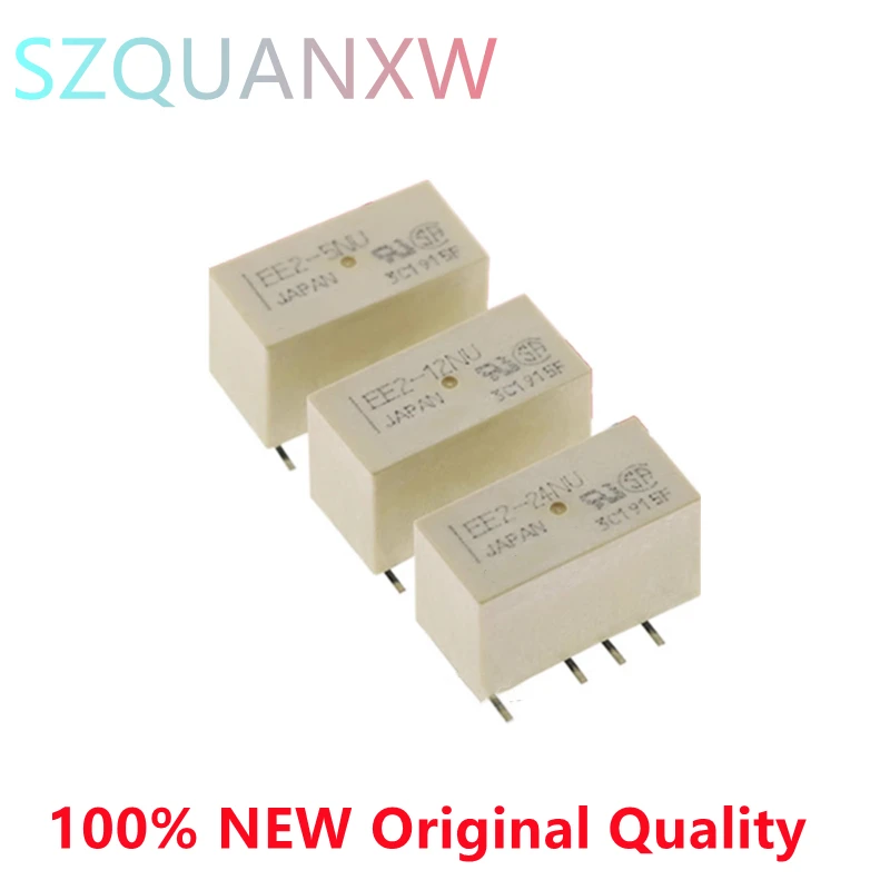 5PCS/Lot EE2-5NU-L EE2-5NU Signal Relay 5VDC 2A DPDT(15x9.5x10)mm SMD