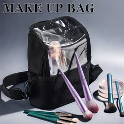 Women Make Up Bags Salon Makeup Brush Tool Backpack Hairdressing Storage Transparent Waterproof Travel Bag Women's Girl Gift