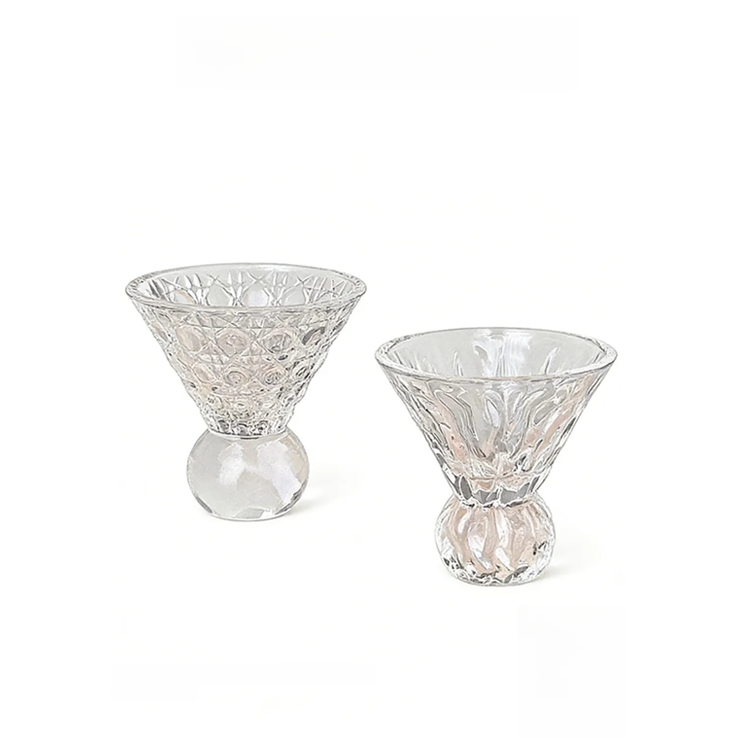 

Retro Glass Wine Cup Gem Pattern High Leg Owner Cup Ins One Cup Gongfu Tea Cup Small Alcohol Glasses Ordinary Glass