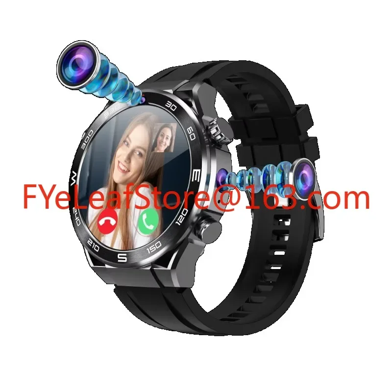 

4G smartwatch 1.508" Wifi nano sim card Front+Side Dual Cameras Video call SOS Call NFC GPS Playstore B8 AMOLED smart watch