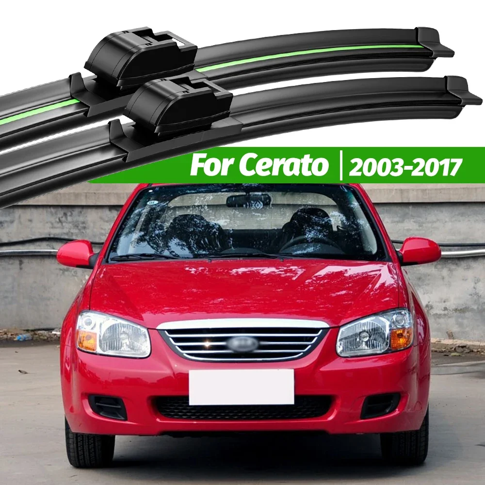 

For Kia Cerato 2003-2017 2pcs Front Windshield Wiper Blades 2006 2010 2011 2012 2014 2015 2016 Windscreen Window Accessories