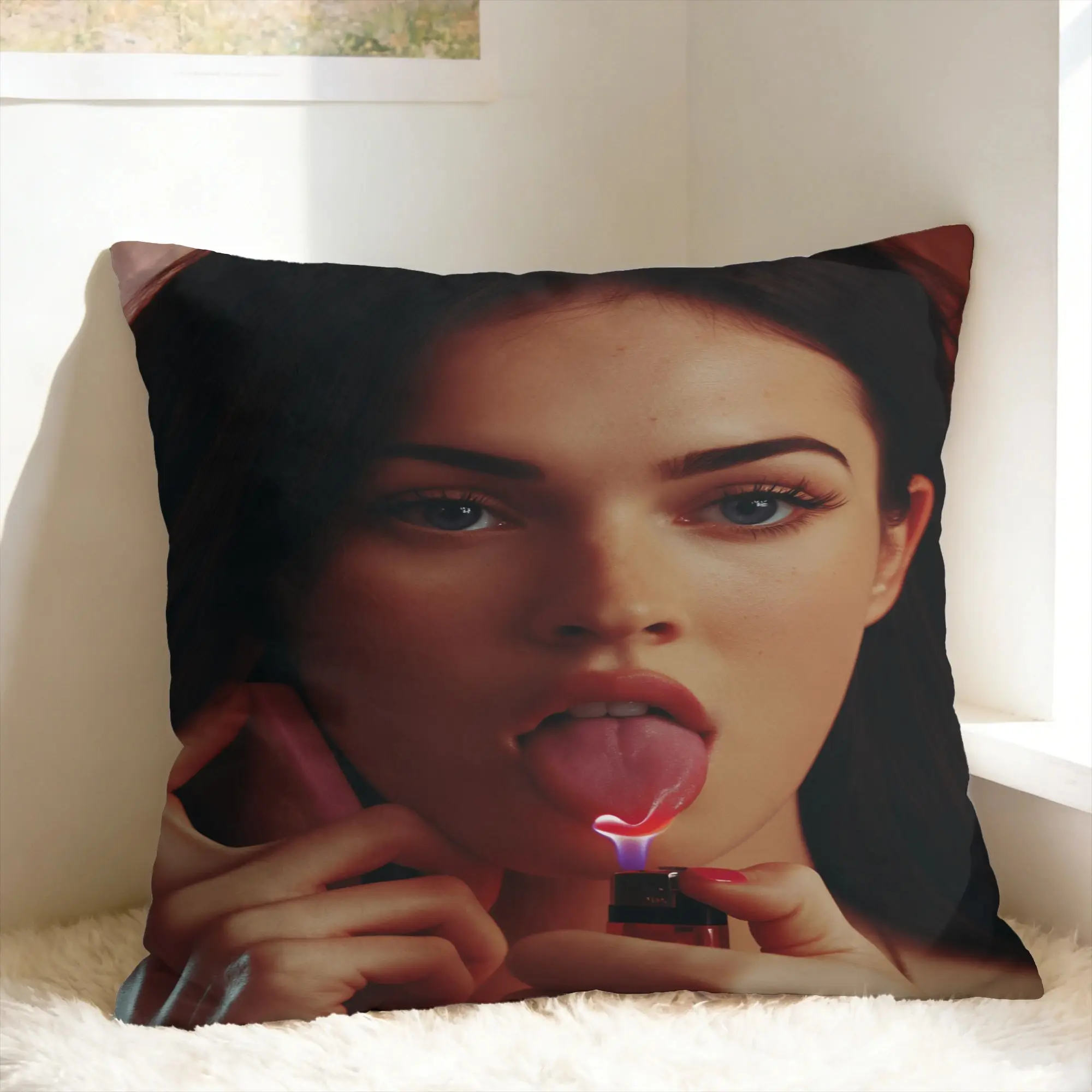 Actress M-Megan F-Fox Pillow Case  Print Pillow Cover For Sofa Car Home Decor Funny Cushion Cover