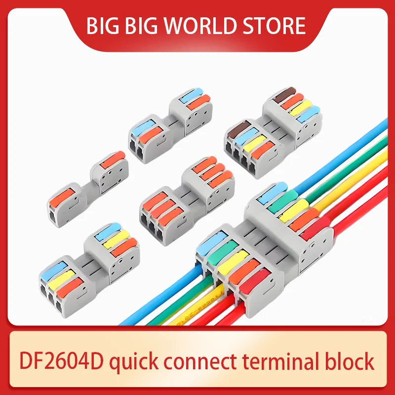 

Universal Compact Docking Mini Quick Wire Connector Electrical Push-in Butt Conductor Terminal Block for Wiring Connectors