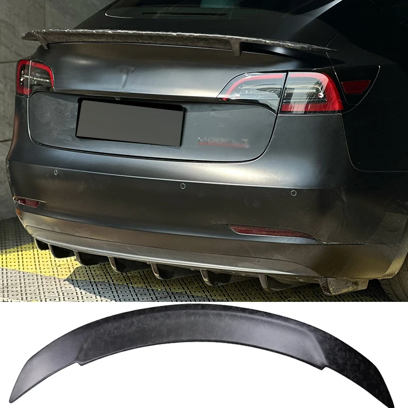 Kofferbak Spoiler Koolstofvezel Model 3 Body Kit Accessoires Achtervleugel Voor Model 3