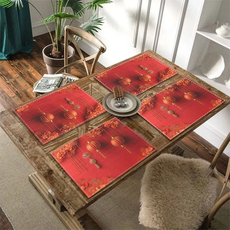 

VIKAMA 4/6/8/10 шт. китайский традиционный коврик для еды водостойкий фонарь цветок весенний фестиваль украшение фестиваль украшение