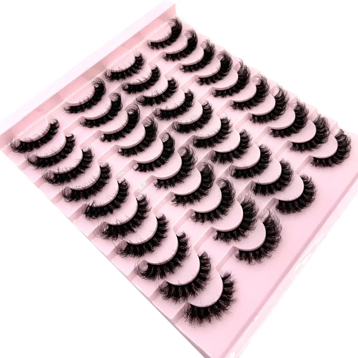 HBZGTLAD New 20 pairs Fluffy Lashes 3d Mink Lashes 100% Cruelty Free Lashes Handmade Reusable Natural Eyelashes Maquillaje Eyela