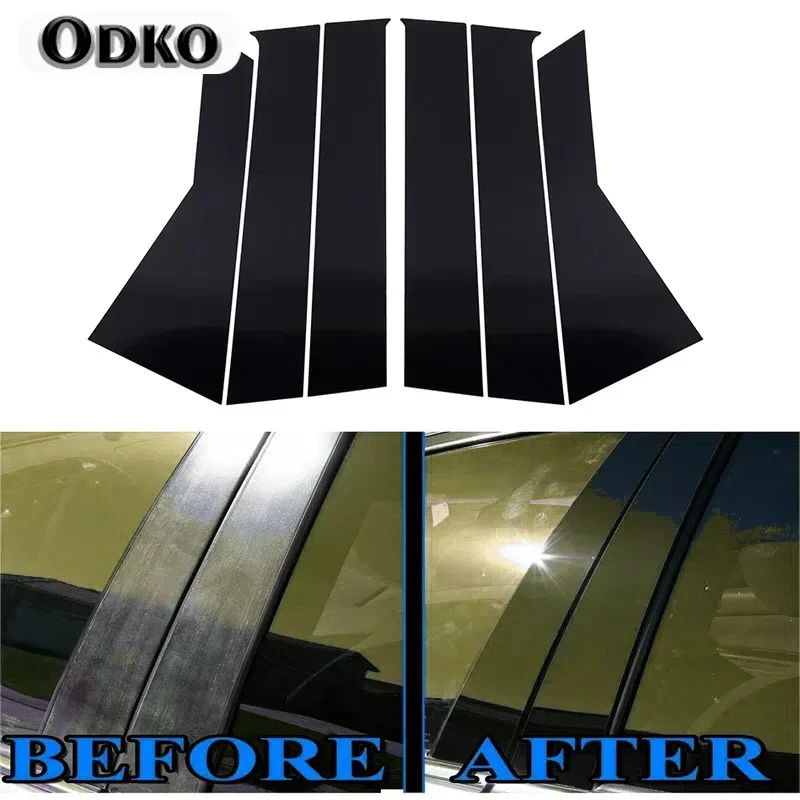 

Black/Silvery Car Door Sticker Window Trim Pillar Posts Decal Cover Accessories Fit For Dodge Journey 2009 2010 2011-2019 2020