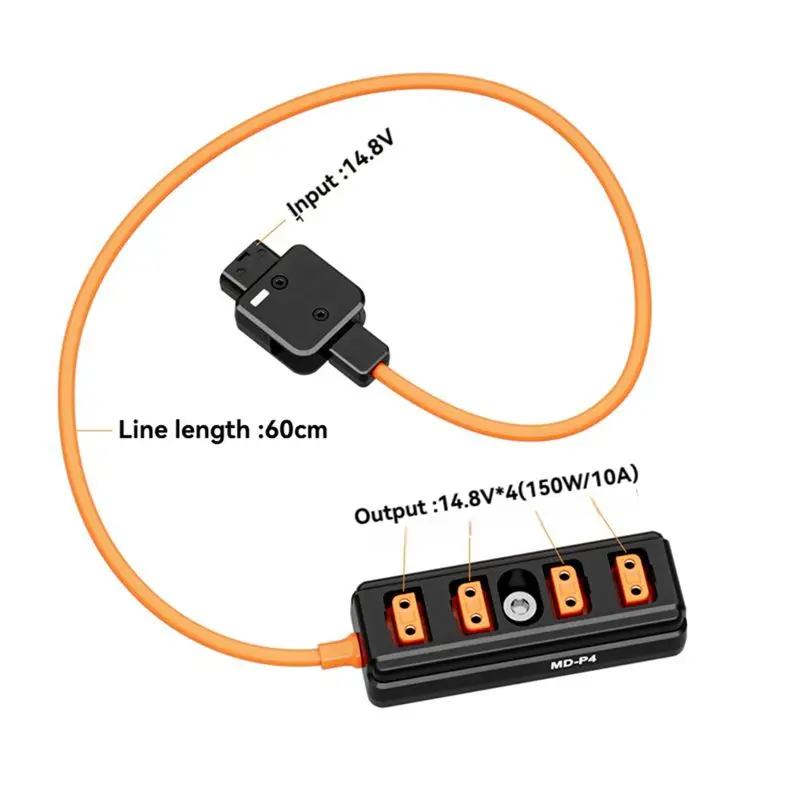 Professional Md-P4 D-Tap To Four-Way D-Tap Splitter Cable, 180° Rotation For V-Mount Batteries-Hot