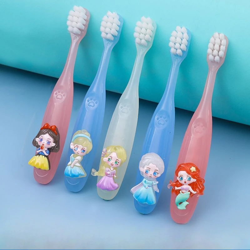 New Elsa Cartoon Peripheral Cute Children's Toothbrush Elementary School Students Soft-bristled Mouth Guard Cleaning Toothbrush